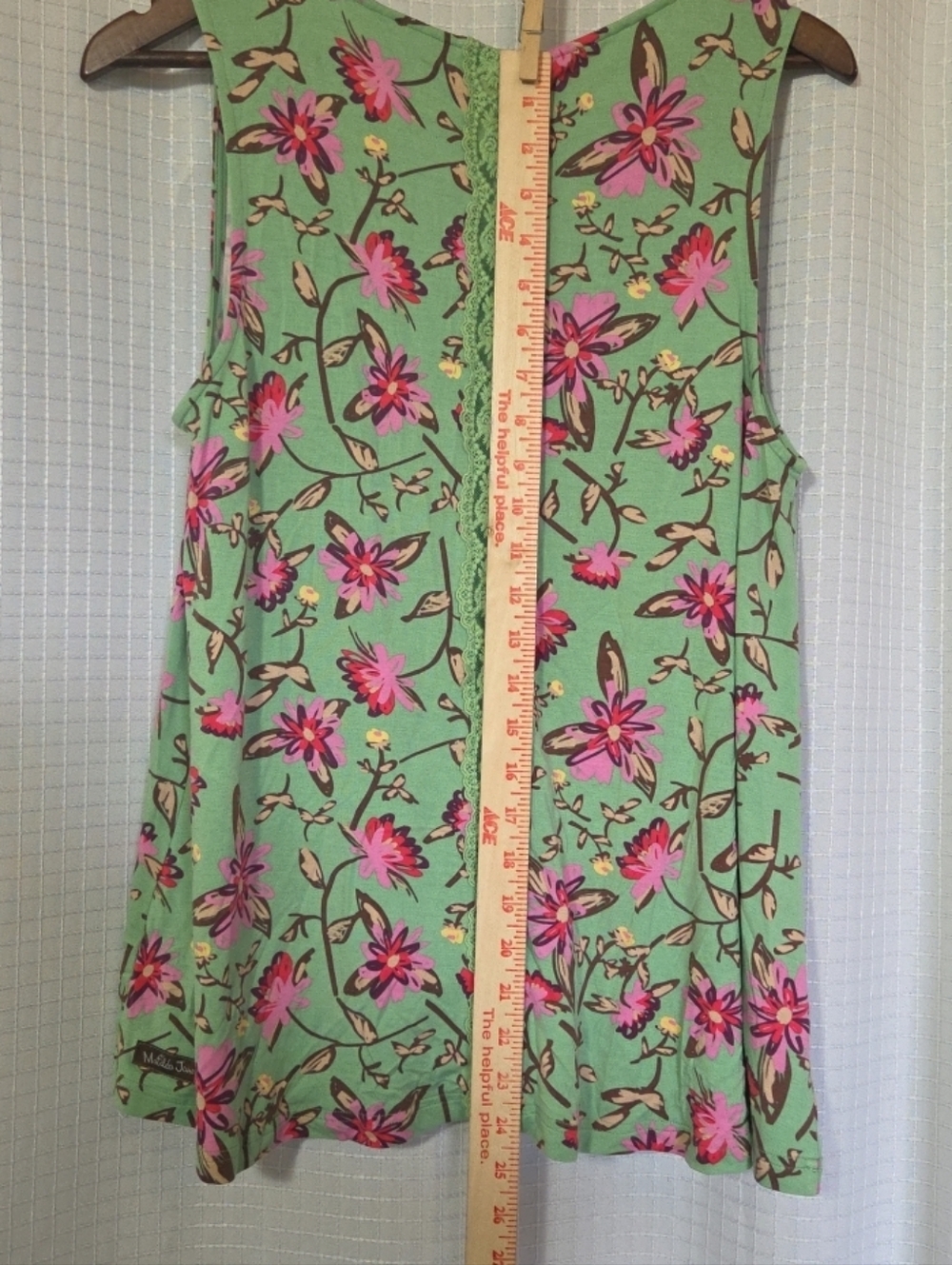 Matilda Jane Weekend Away Green Floral V-Neck Tank Size 2XL Buttery Soft - Picture 6 of 10